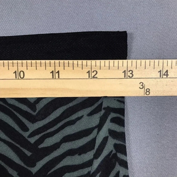 $299 ANINE BING Dolly Silk Skirt Zebra Print Size XS Midi Slit Willow Green Gray - Picture 12 of 16